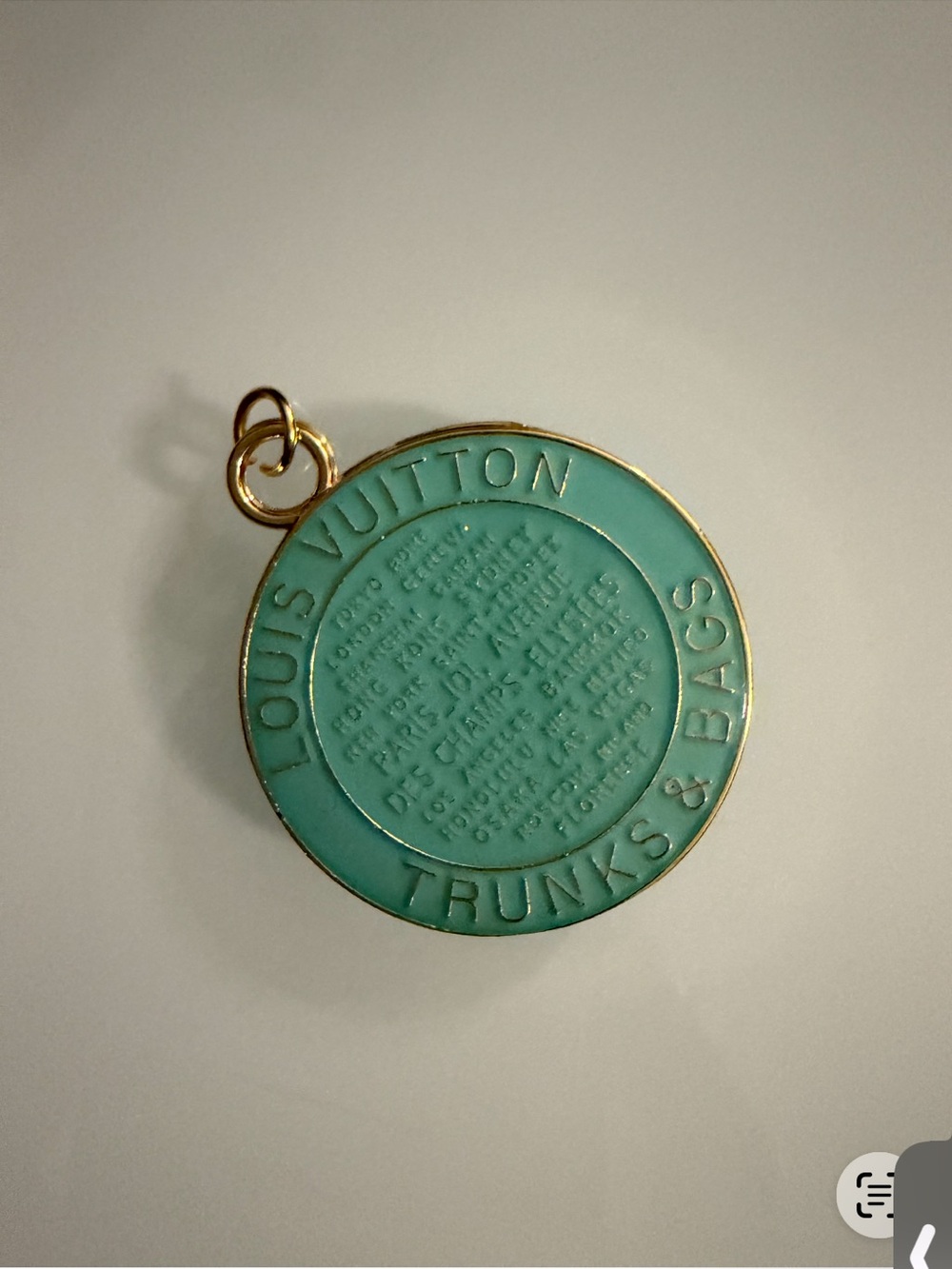 Louis Vuitton Turquoise and Gold Trunks & Bags Round Charm - Picture 2 of 3